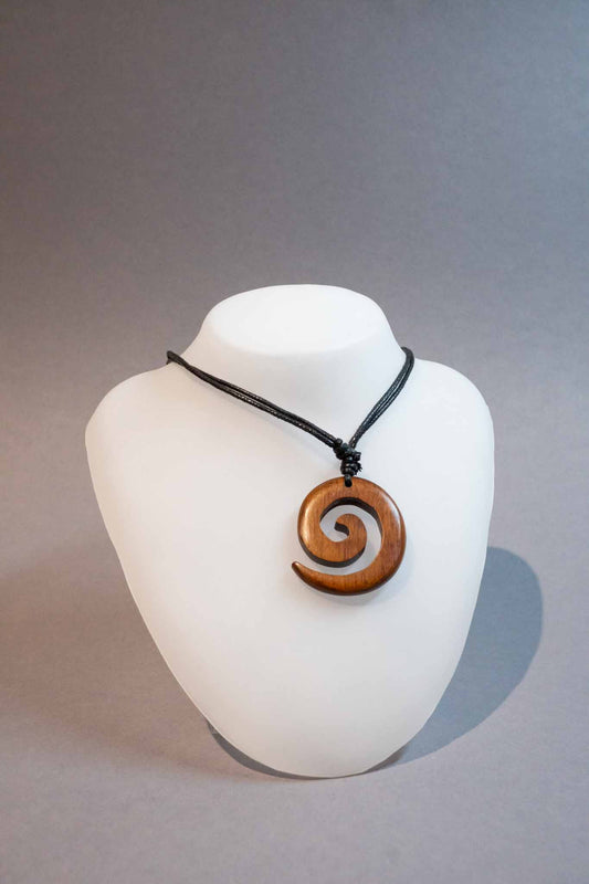 Holzkette Lebensspirale braun