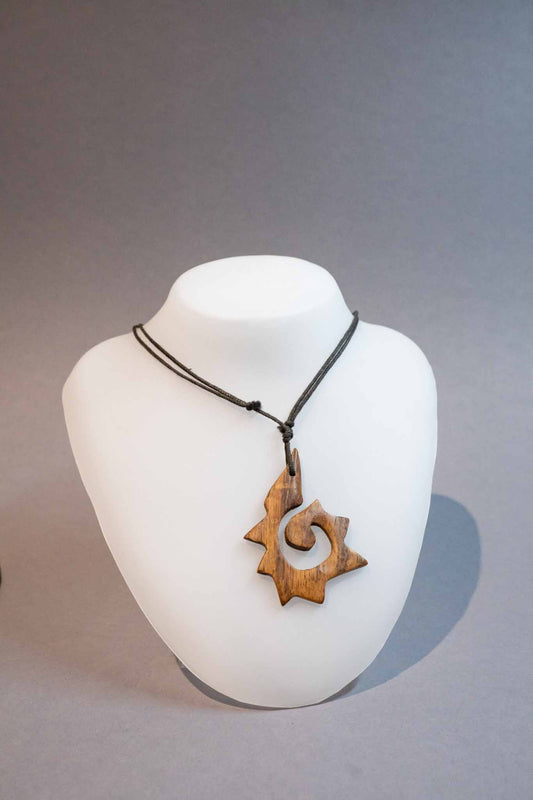 Holzkette stachelige Spirale braun